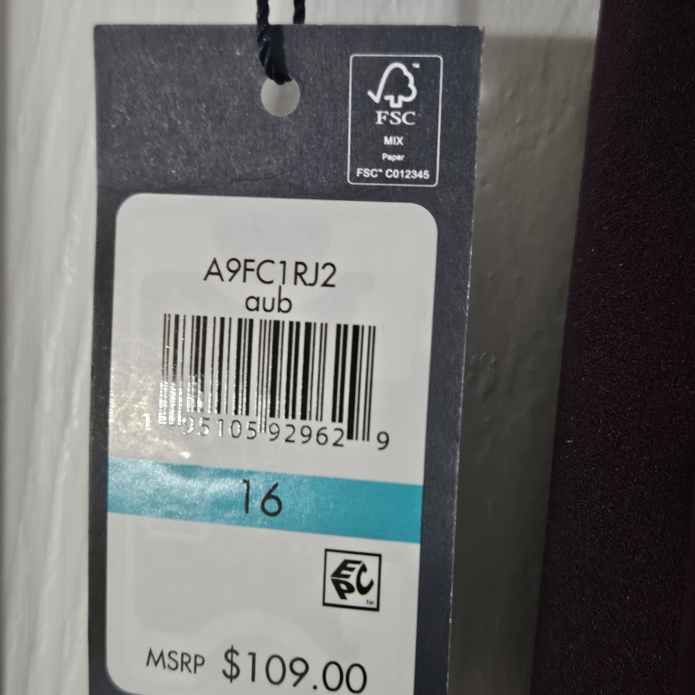 Tommy Hilfiger Plum Skater Style Dress with White Collar - Women - Size 16 - Picture 8 of 8